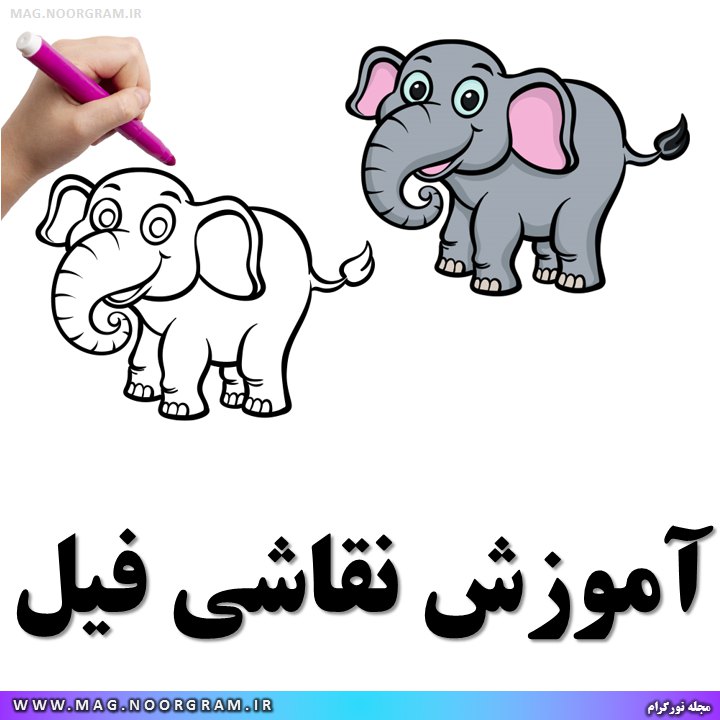 آموزش نقاشی فیل